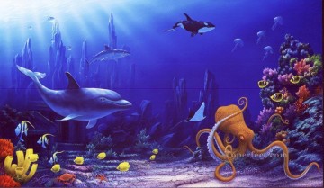 Poisson Aquarium œuvres - Echo le Dauphin Monde sous marin